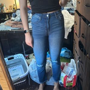 High rise straight jeans